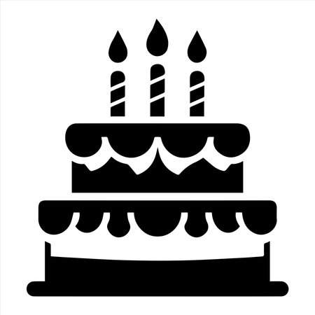 Birthday cake with icon silhouette vector illustration
