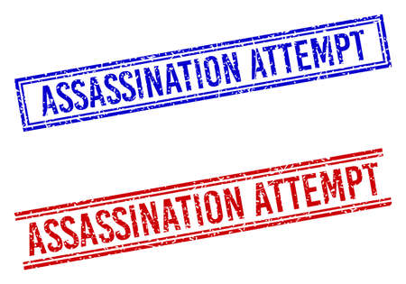 ASSASSINATION ATTEMPT rubber imitations with distress texture. Vectors ...