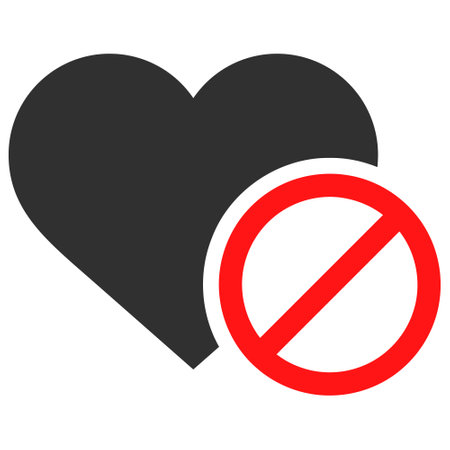 Forbidden love vector illustration. Flat illustration iconic design of forbidden love, isolated on a white background.のイラスト素材