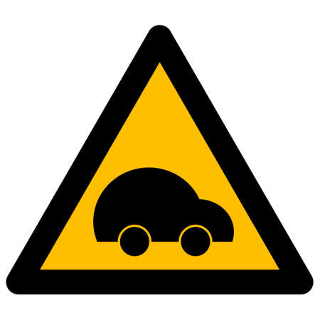 Private car warning vector illustration. Flat illustration iconic design of private car warning, isolated on a white background.のイラスト素材