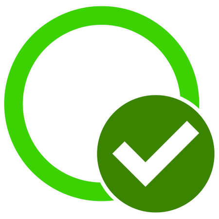 Validation circle vector illustration. Flat illustration iconic design of validation circle, isolated on a white background.のイラスト素材