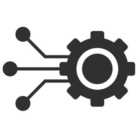 Gear connectors vector illustration. Flat illustration iconic design of gear connectors, isolated on a white background.のイラスト素材