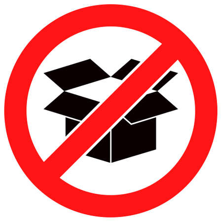 Stop carton box vector illustration. Flat illustration iconic design of stop carton box, isolated on a white background.のイラスト素材