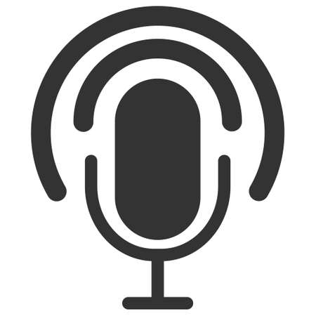 Podcast vector illustration. Flat illustration iconic design of podcast, isolated on a white background.のイラスト素材