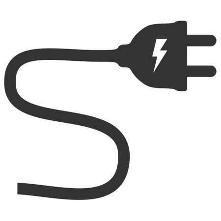 Electric plug cable vector illustration. Flat illustration iconic design of electric plug cable,...