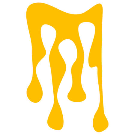 Sticky honey drops vector illustration. Flat illustration iconic design of sticky honey drops, isolated on a white background.のイラスト素材