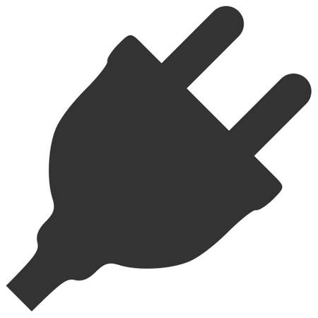 Electric plug vector illustration. Flat illustration iconic design of electric plug, isolated on a white background.のイラスト素材