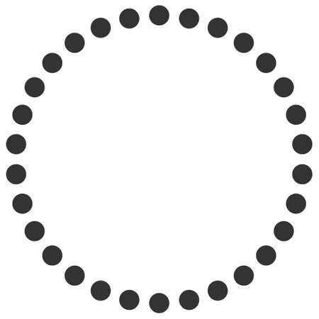 Dotted circle vector illustration. Flat illustration iconic design of dotted circle, isolated on a white background.のイラスト素材