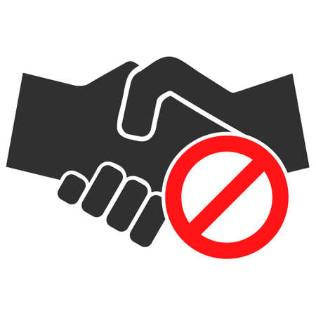 Avoid handshake vector illustration. Flat illustration iconic design of avoid handshake, isolated on a white background.のイラスト素材
