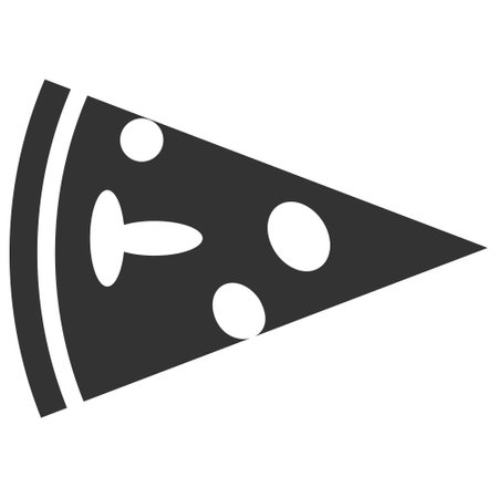 Pizza piece vector illustration. Flat illustration iconic design of pizza piece, isolated on a white background.のイラスト素材