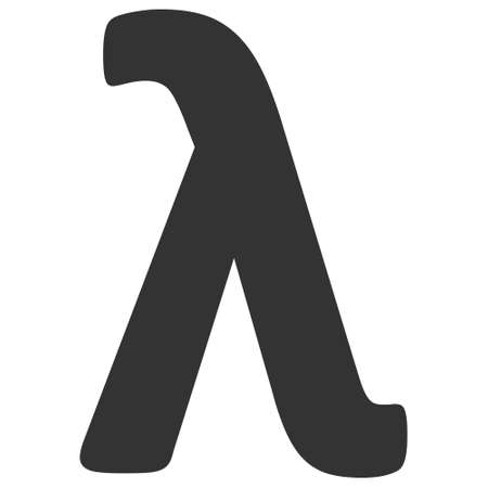 Lambda Greek lowercase letter vector illustration. Flat illustration iconic design of Lambda Greek lowercase letter, isolated on a white background.のイラスト素材