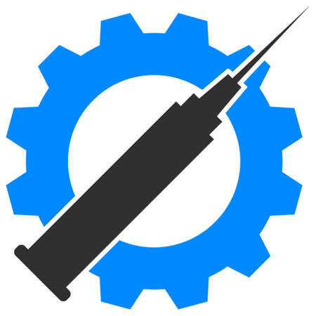 Vaccine industry vector illustration. Flat illustration iconic design of vaccine industry, isolated on a white background.のイラスト素材