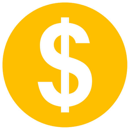 Dollar coin vector illustration. Flat illustration iconic design of dollar coin, isolated on a white background.のイラスト素材