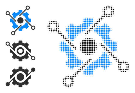 Halftone smart development. Dotted smart development designed with small round elements. Vector illustration of smart development icon on a white background. Halftone array contains round elements.のイラスト素材