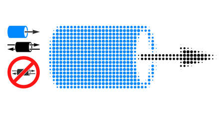 Halftone pipe flow direction. Dotted pipe flow direction designed with small round pixels. Vector illustration of pipe flow direction icon on a white background.のイラスト素材
