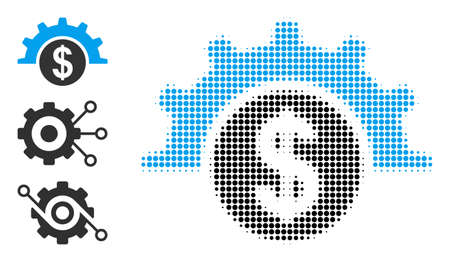 Halftone financial industry. Dotted financial industry designed with small circle elements. Vector illustration of financial industry icon on a white background.のイラスト素材