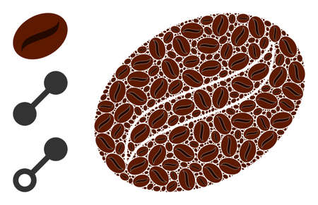 Itself fractal composition coffee seed. Vector coffee seed composition is designed with scattered itself coffee seed parts. Flat illustration.のイラスト素材