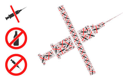 Itself fractal mosaic no addiction drugs. Vector no addiction drugs fractal is constructed of random itself no addiction drugs items. Abstract illustration.のイラスト素材