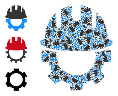 Itself recursive mosaic engineering. Vector engineering mosaic is done from scattered recursive engineering elements. Flat illustration.のイラスト素材