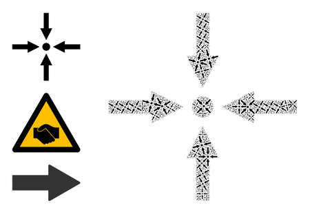 Itself recursive collage meeting point. Vector meeting point collage is formed from scattered itself meeting point icons. Abstract design.のイラスト素材