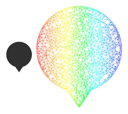 Mesh net banner carcass icon with rainbow gradient. Colorful frame net banner icon. Flat mesh created from banner icon and crossed lines.のイラスト素材