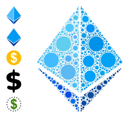 Crystal mosaic icon. Vector collage designed of randomized virulent icons. Virulent collage crystal icon and more icons. Crystal collage for pandemic images.のイラスト素材