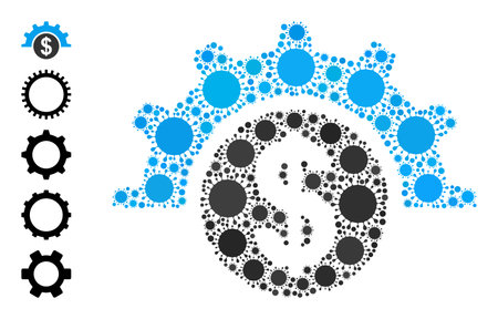 Financial industry mosaic icon. Vector mosaic done from scattered infection items. Infection mosaic financial industry icon, and bonus icons. Financial industry mosaic for pandemic templates.のイラスト素材