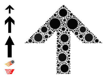 Move up mosaic icon. Vector collage designed from random virulent icons. Virulent collage move up icon and more icons. Move up mosaic for epidemic templates.のイラスト素材