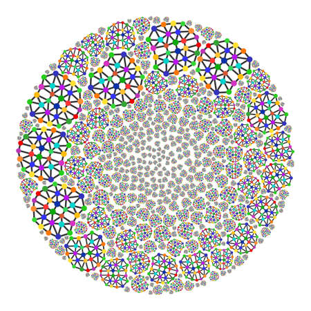 Artificial brain items are arranged into bubble group. Artificial brain icon bubble mosaic. Abstraction spheric bubble collage is combined from artificial brain items.のイラスト素材