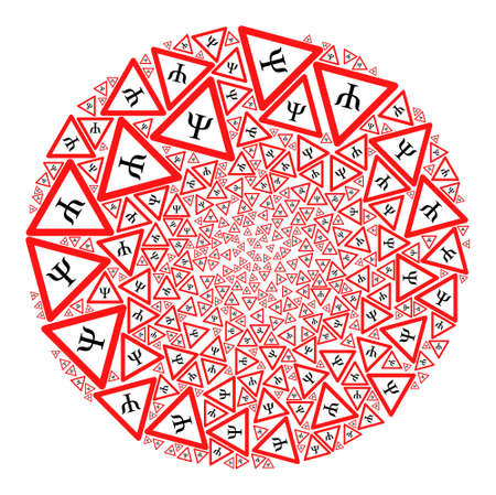 Psychology danger icons are composed into bubble collection. Psychology danger icon spheric collage. Abstraction spheric bubble collage is done with psychology danger icons.のイラスト素材