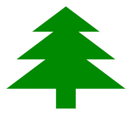 Fir tree raster illustration. Flat illustration iconic design of fir tree, isolated on a white background.の写真素材