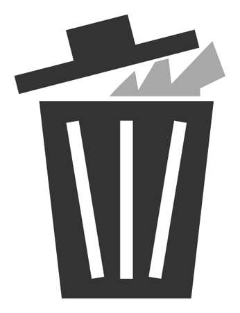 Office bucket raster illustration. Flat illustration iconic design of office bucket, isolated on a white background.の写真素材