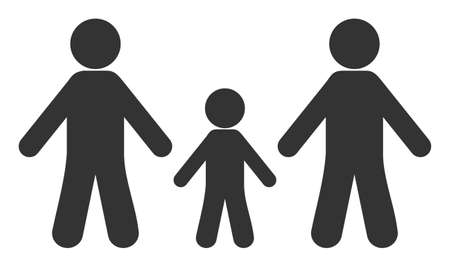 Family raster illustration. Flat illustration iconic design of family, isolated on a white background.の写真素材
