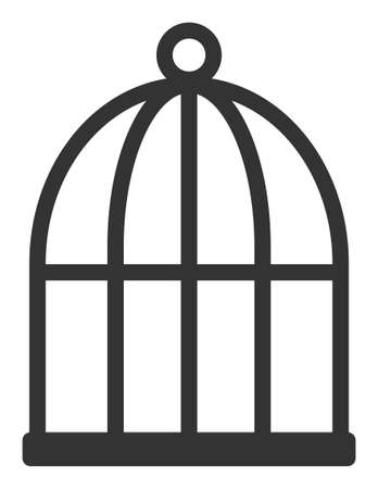 Bird cell raster illustration. Flat illustration iconic design of bird cell, isolated on a white background.の写真素材