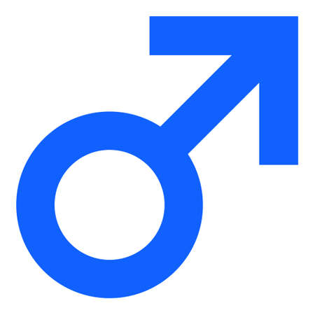 Male sign vector illustration. Flat illustration iconic design of male sign, isolated on a white background.のイラスト素材