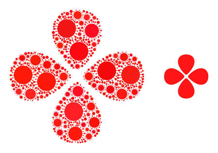 Petals mosaic icon. Vector collage is created with randomized virus parts. Virus cell mosaic petals icon. Petals mosaic for medical images.のイラスト素材