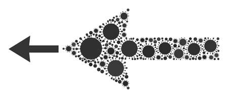 Left arrow mosaic icon. Vector mosaic created of random contagious elements. Contagious collage left...