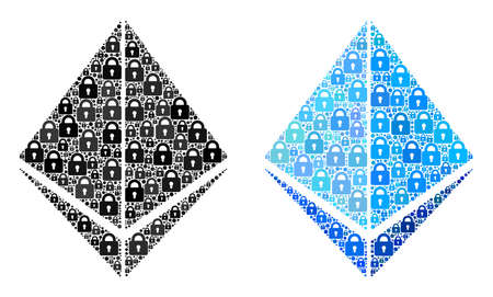 Safety collage crystal icon. Crystal mosaic icon of lock icons. Vector collage for keeping purposes.のイラスト素材