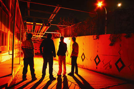 Group hanging out at night Group hanging out at night