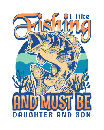 Fishing T-shirt Design, Fishing tee, Fishing shirt Designのイラスト素材
