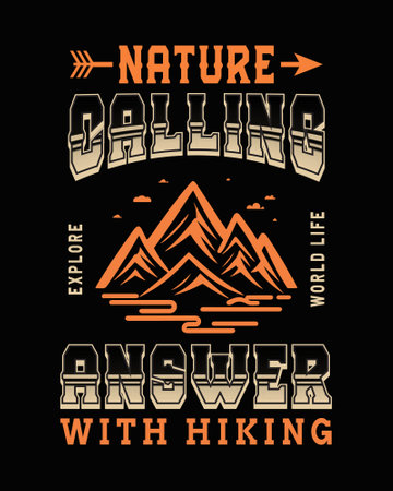 T-shirt print design. Mountain adventure. Vintage typography poster.のイラスト素材