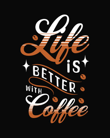 Coffee is the best coffee. Hand drawn lettering. Vector illustration.のイラスト素材
