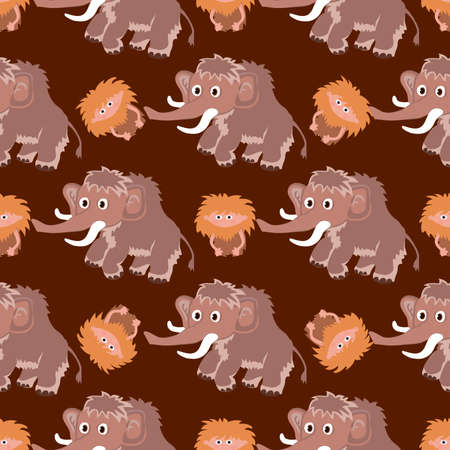 Seamless pattern with mammothsのイラスト素材