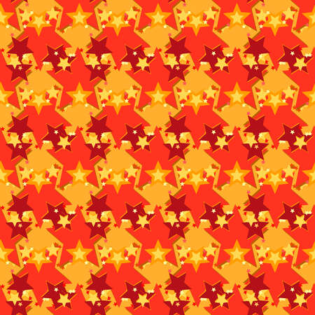 Seamless pattern with red and orange starsのイラスト素材
