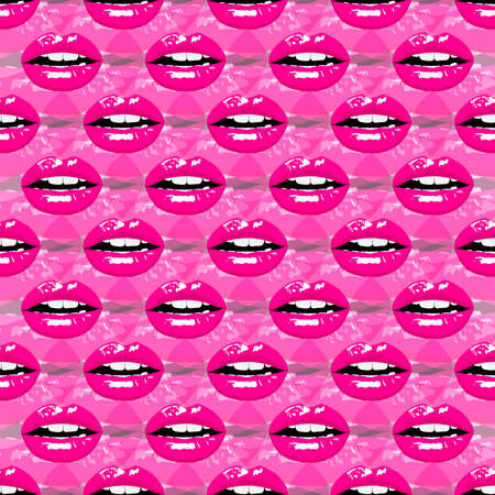 Beautiful girlish pattern with lipsのイラスト素材