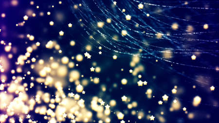 Background with nice flying golden starsの写真素材