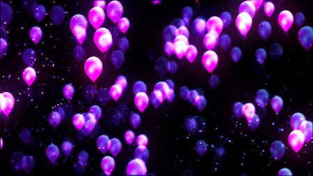 Background with nice flying balloonsの写真素材