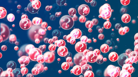 Flying Question Marks. Abstract Backgroundの写真素材