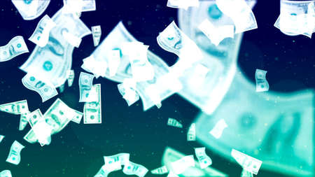 Flying Dollars. Abstract Backgroundの写真素材
