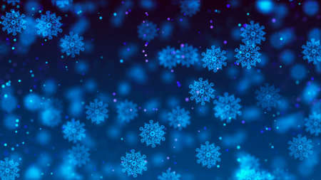 Christmas background with nice falling snowflakesの写真素材